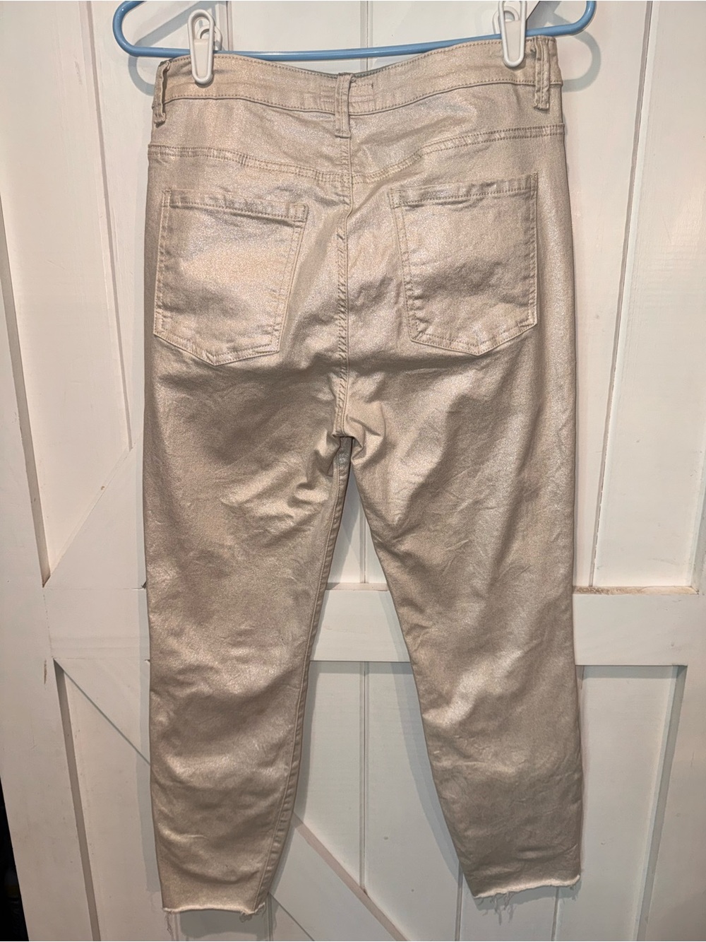 KUT From The Kloth Charlize High Rise Cigarette Jeans Women’s 10 Metallic Champa - Picture 9 of 9